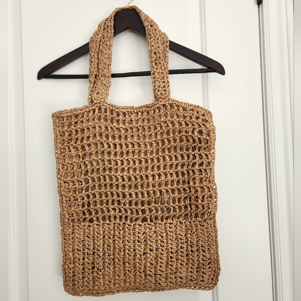 Woven Tan Tote Bag